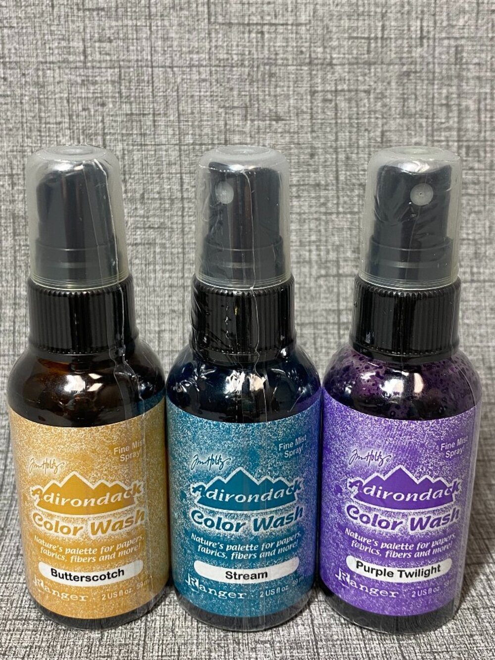 Tim Holtz Craft Dye Color Wash Fine Mist Purple Twilight Stream Butterscotch